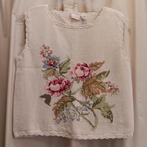 Vintage 1990's Incognito Sweater Vest with Tapestry Design Size Medium